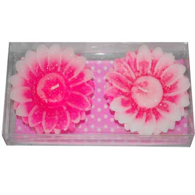 "Flower Design Floating Candles - 2 pcs-Pink shade-code002 - Click here to View more details about this Product